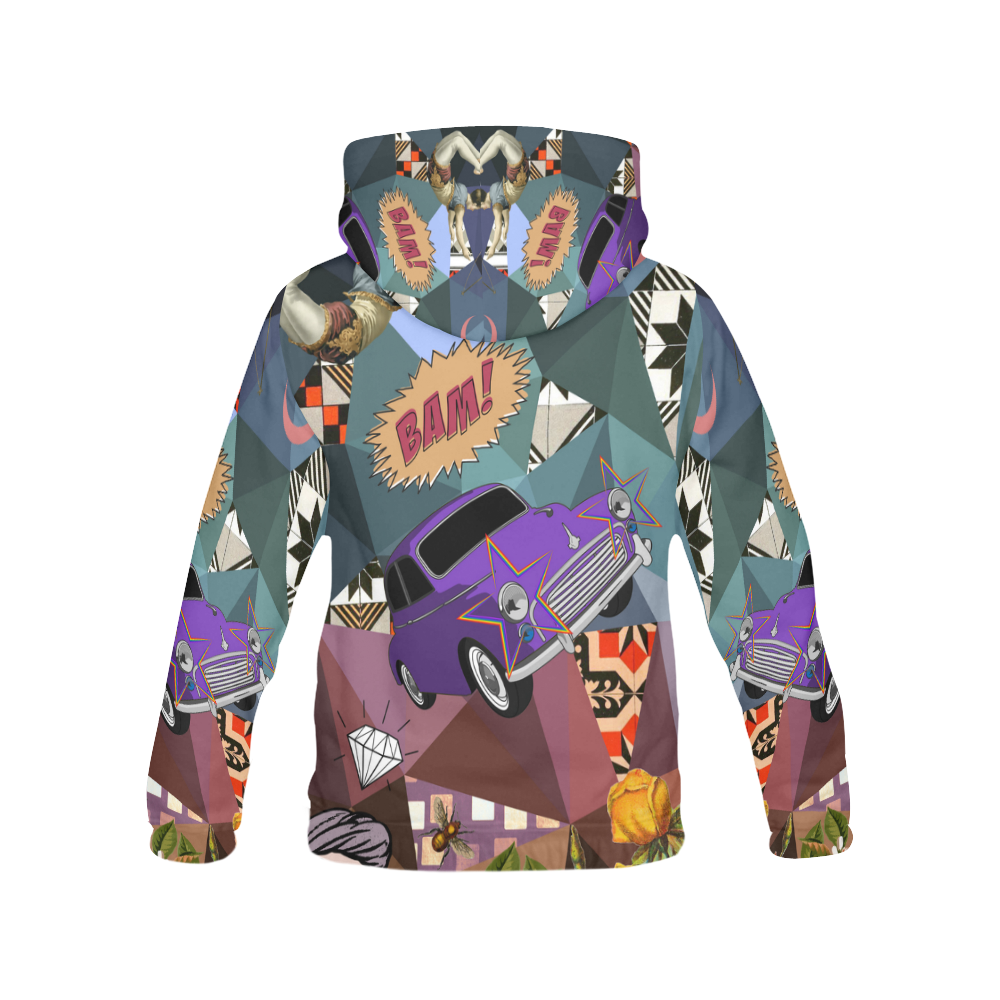 Geometric Collage All Over Print Hoodie for Men (USA Size) (Model H13)
