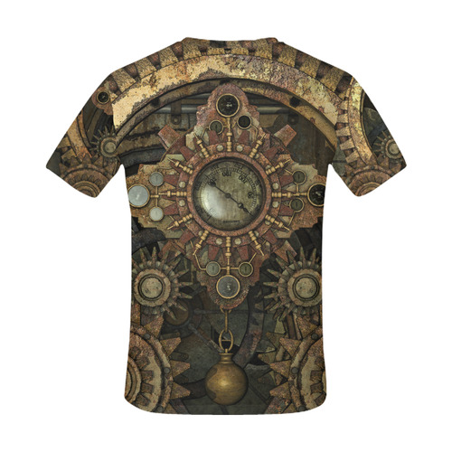 Rusty vintage steampunk metal gears and pipes All Over Print T-Shirt for Men (USA Size) (Model T40)