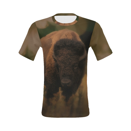 Awesome Powerfull Bison In Wildlife All Over Print T-Shirt for Men (USA Size) (Model T40)