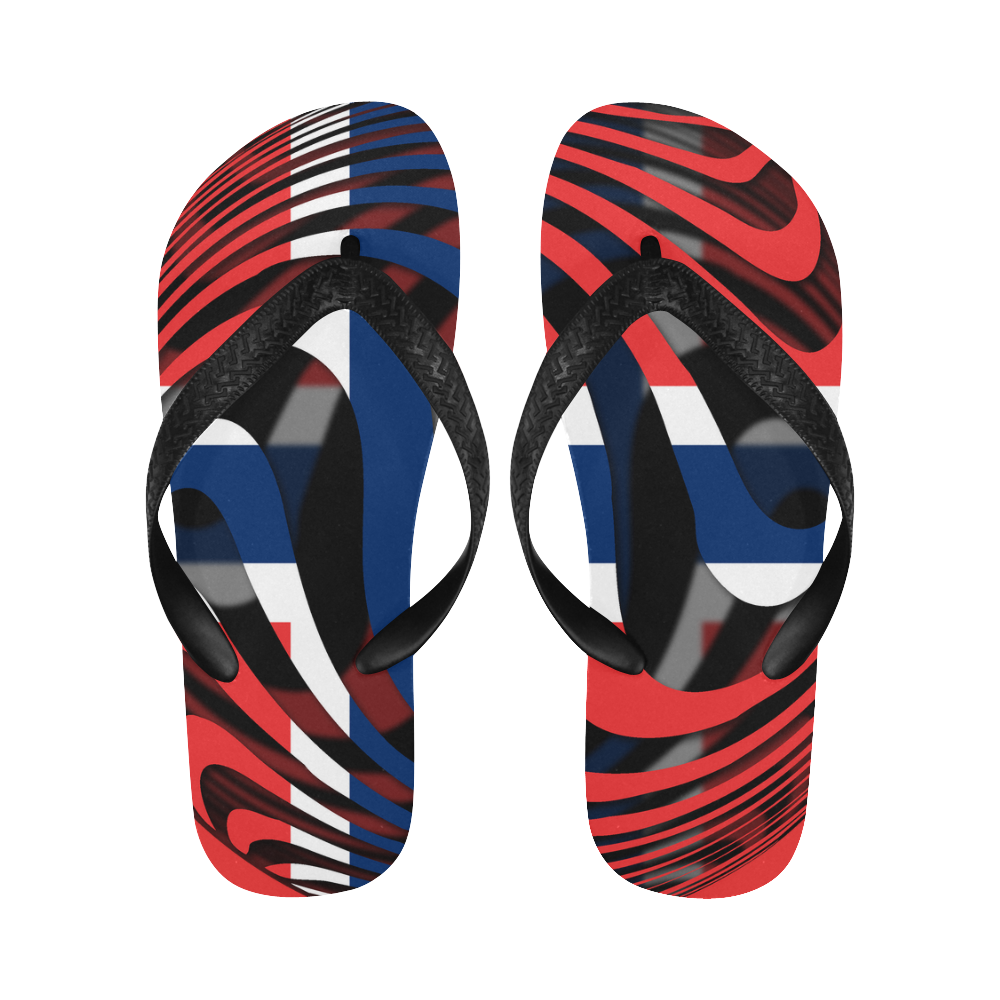 The Flag of Norway Flip Flops for Men/Women (Model 040)