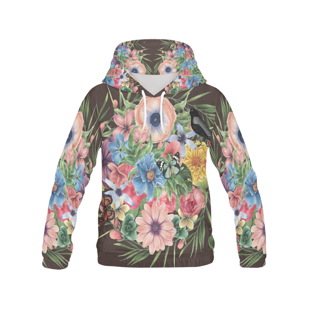 collage_ Spring II _ Gloria Sánchez All Over Print Hoodie for Women (USA Size) (Model H13)