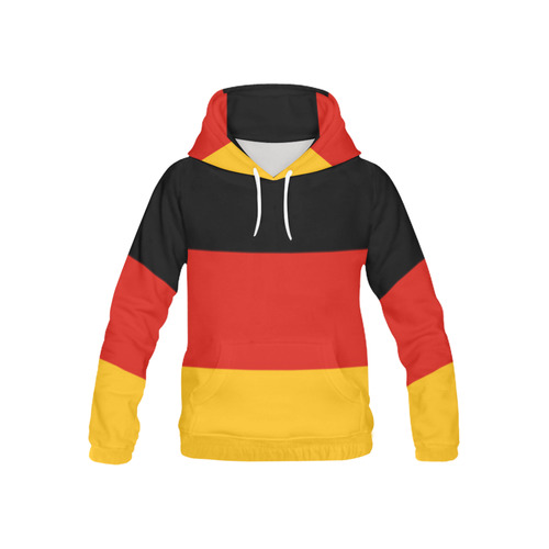 German Flag Colored Stripes All Over Print Hoodie for Kid (USA Size) (Model H13)
