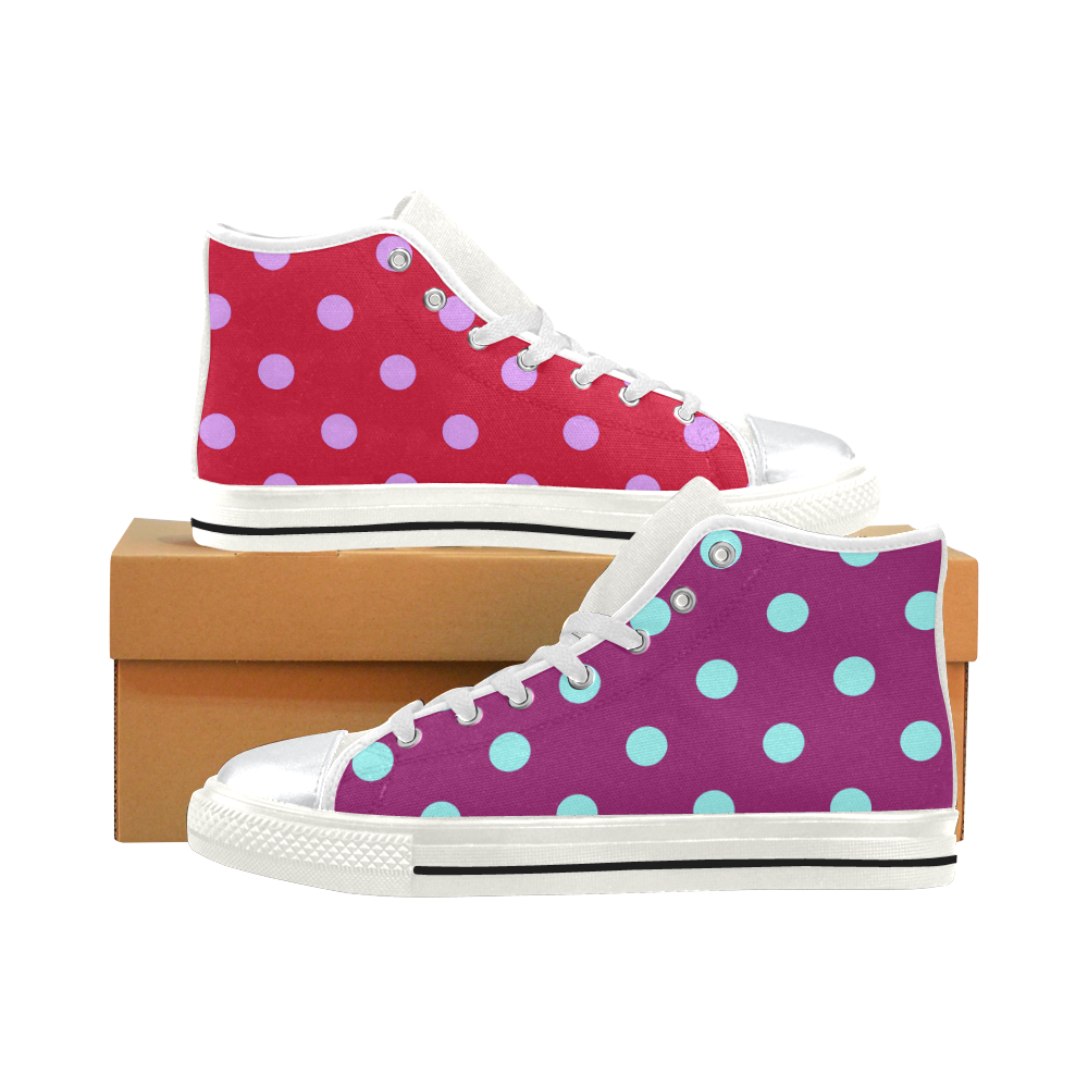 Designers spring shoes with 50s Dots High Top Canvas Shoes for Kid (Model 017)