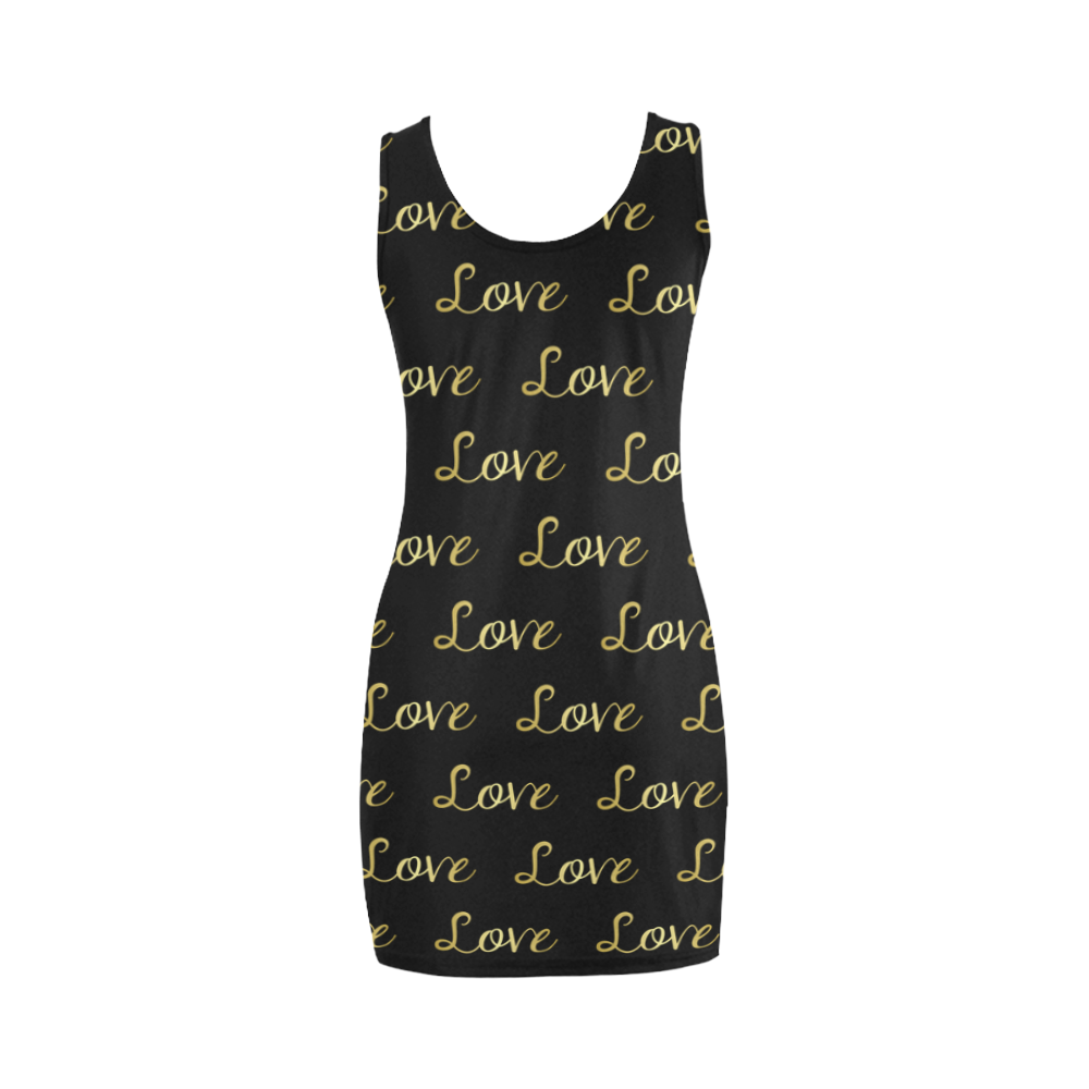 Black and Gold LOVE Medea Vest Dress (Model D06)