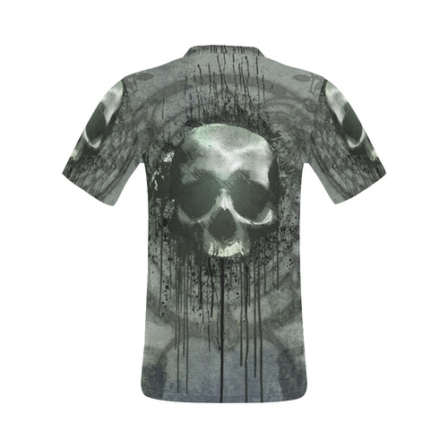 Awesome skull with bones and grunge All Over Print T-Shirt for Men (USA Size) (Model T40)