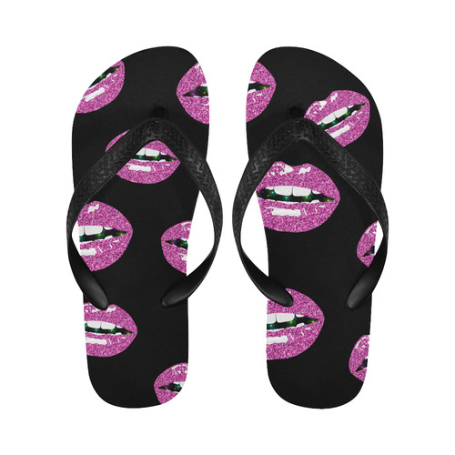 Glittery Kiss Flip Flops for Men/Women (Model 040)