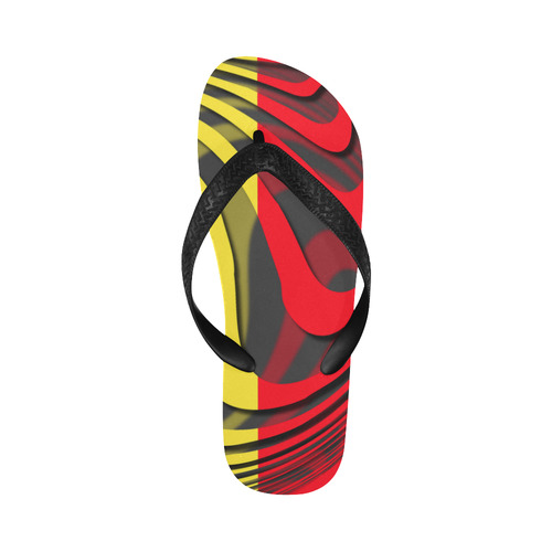 The Flag of Belgium Flip Flops for Men/Women (Model 040)