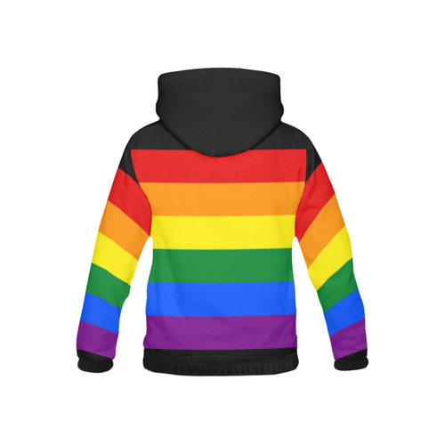 Gay Pride Rainbow Flag Stripes All Over Print Hoodie for Kid (USA Size) (Model H13)