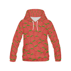 Strawberry Patch All Over Print Hoodie for Women (USA Size) (Model H13)