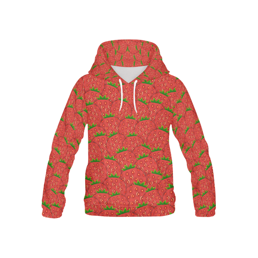 Strawberry Patch All Over Print Hoodie for Kid (USA Size) (Model H13)