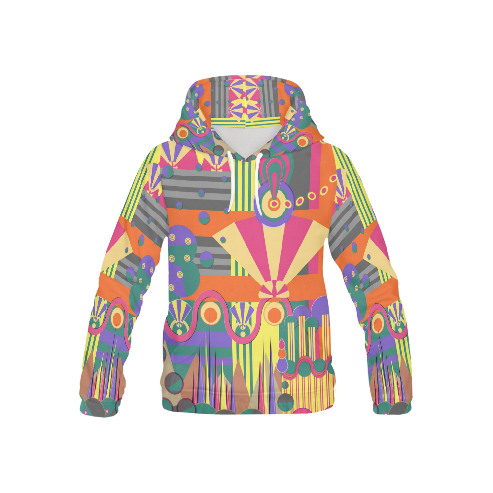 Art Deco Shapes and Colours All Over Print Hoodie for Kid (USA Size) (Model H13)