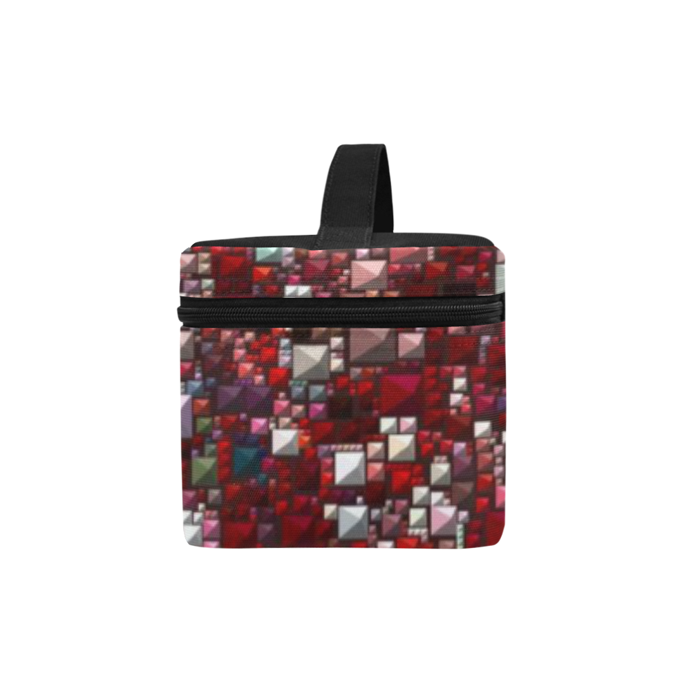 Sparkling and glittering, red by JamColors Cosmetic Bag/Large (Model 1658)