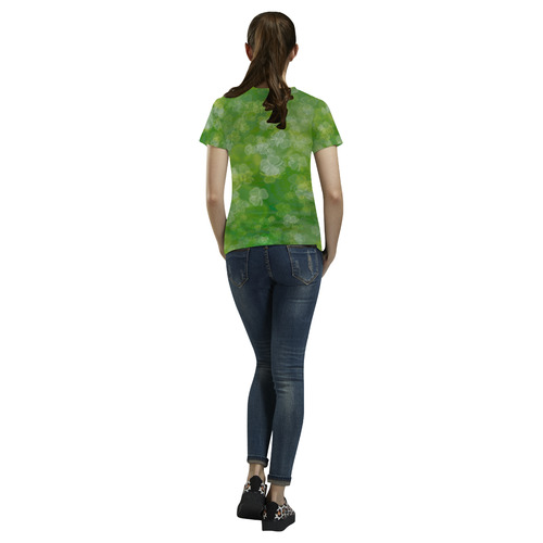 Shamrock Bokeh All Over Print T-Shirt for Women (USA Size) (Model T40)