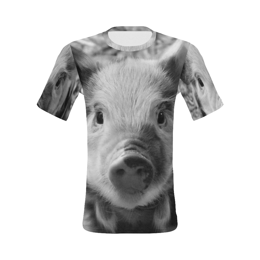 sweet piglet black white All Over Print T-Shirt for Men (USA Size) (Model T40)