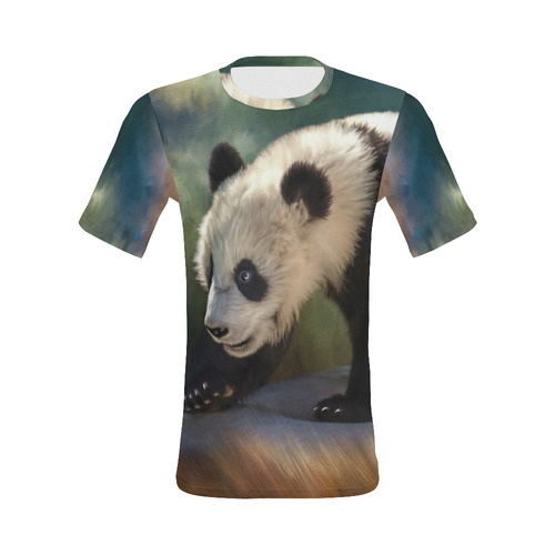 A cute painted panda bear baby All Over Print T-Shirt for Men (USA Size) (Model T40)
