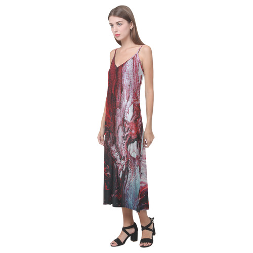 Ringside V-Neck Open Fork Long Dress(Model D18)