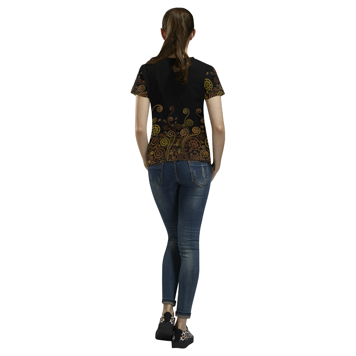 3D Psychedelic, Sand Clock All Over Print T-Shirt for Women (USA Size) (Model T40)