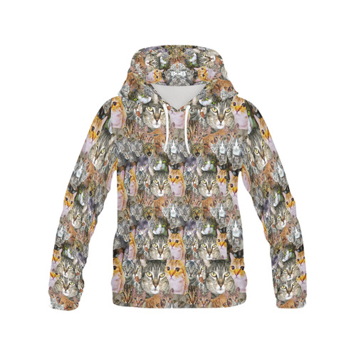 Pattern cat All Over Print Hoodie for Men (USA Size) (Model H13)