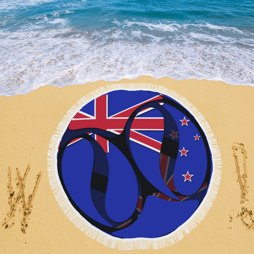The Flag of New Zealand Circular Beach Shawl 59"x 59"