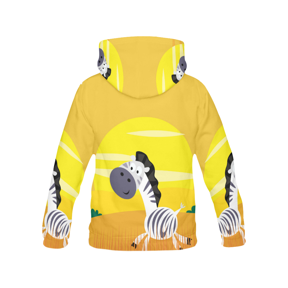 Artistic hoodie : Safari zebra Yellow / The artistic hoodie All Over Print Hoodie for Women (USA Size) (Model H13)