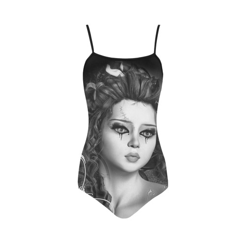 Gothic Girls Lost Forever Fantasy Goth Art Strap Swimsuit ( Model S05)