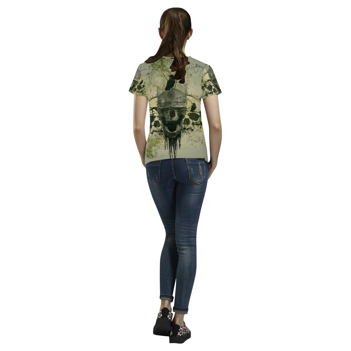 Aweseome skull All Over Print T-Shirt for Women (USA Size) (Model T40)