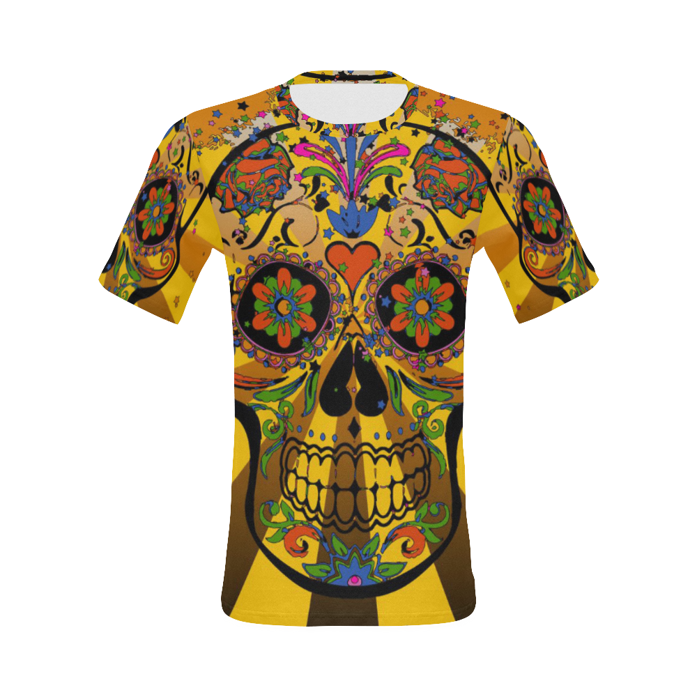 psychedelic Pop Skull 317A by JamColors All Over Print T-Shirt for Men (USA Size) (Model T40)