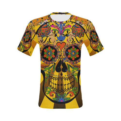 psychedelic Pop Skull 317A by JamColors All Over Print T-Shirt for Men (USA Size) (Model T40)