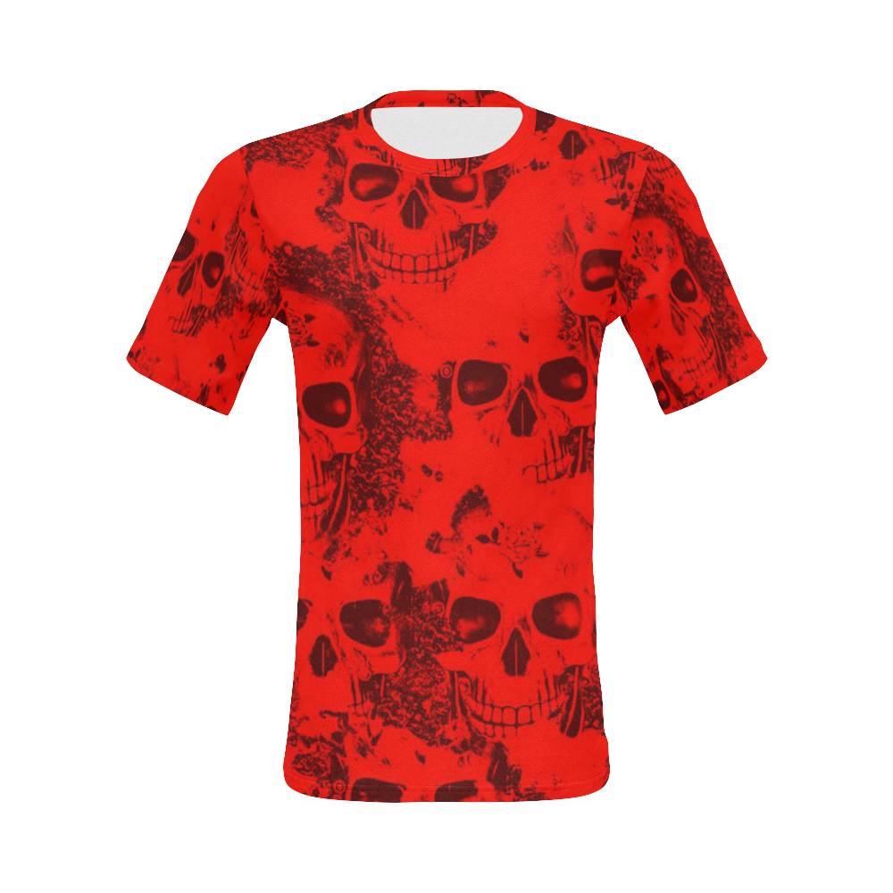 cloudy Skulls red by JamColors All Over Print T-Shirt for Men (USA Size) (Model T40)