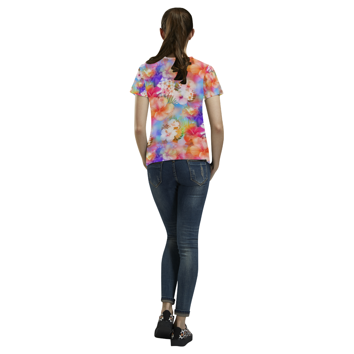 Hawaiian Tropical Garden All Over Print T-Shirt for Women (USA Size) (Model T40)