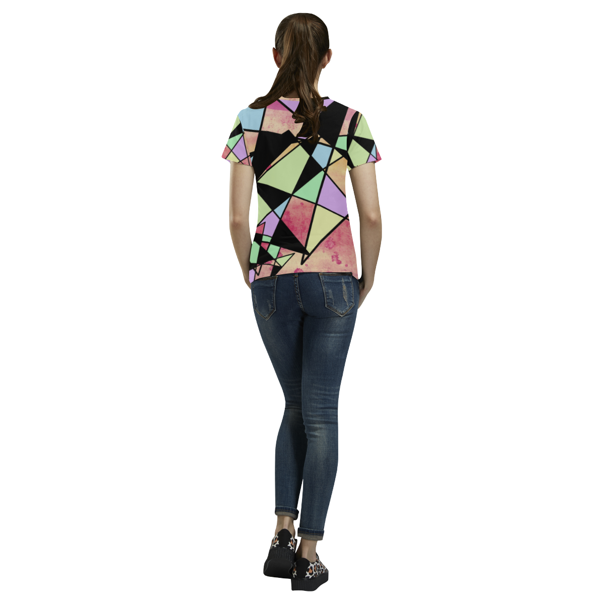 Geometric shapes All Over Print T-Shirt for Women (USA Size) (Model T40)