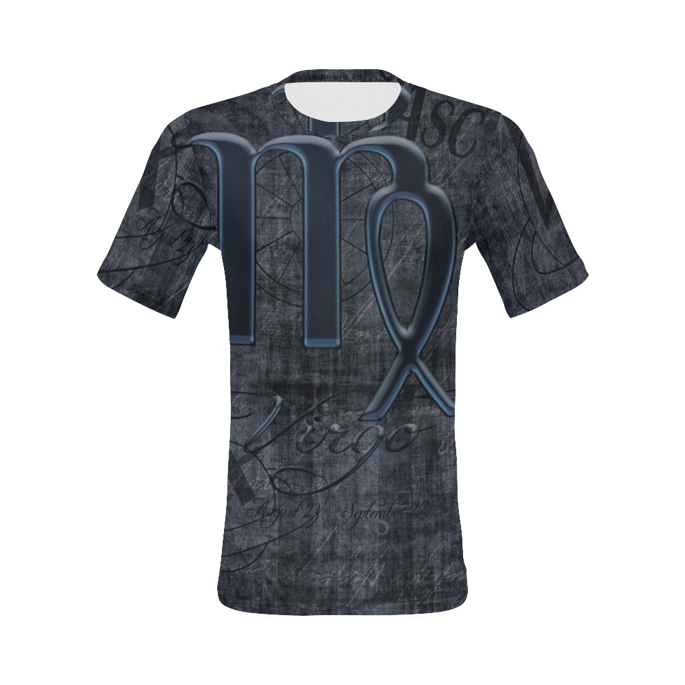 Astrology Zodiac Sign Virgo in Grunge Style All Over Print T-Shirt for Men (USA Size) (Model T40)