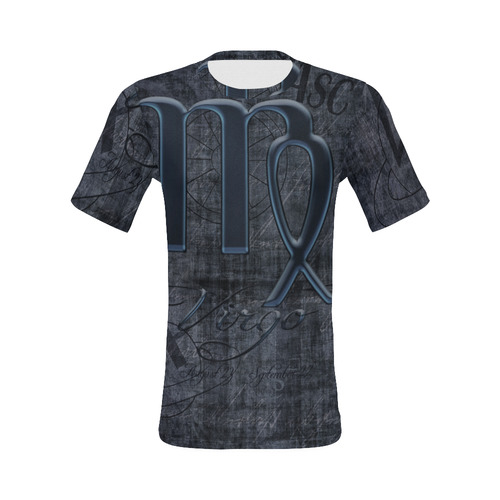Astrology Zodiac Sign Virgo in Grunge Style All Over Print T-Shirt for Men (USA Size) (Model T40)