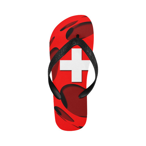 The Flag of Switzerland Flip Flops for Men/Women (Model 040)