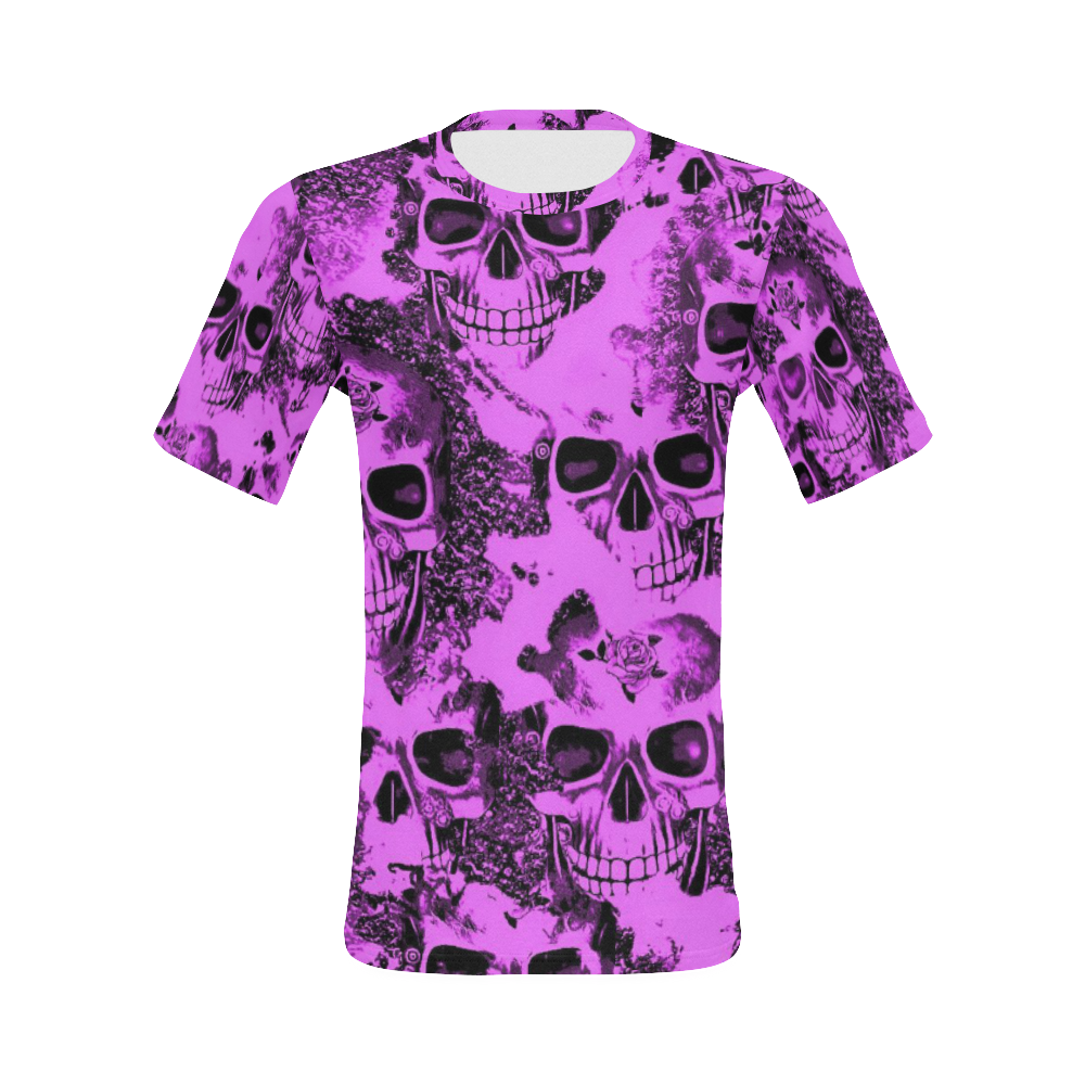 cloudy Skulls pink by JamColors All Over Print T-Shirt for Men (USA Size) (Model T40)