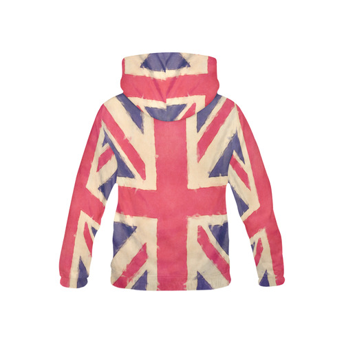 British UNION JACK flag grunge style All Over Print Hoodie for Kid (USA Size) (Model H13)