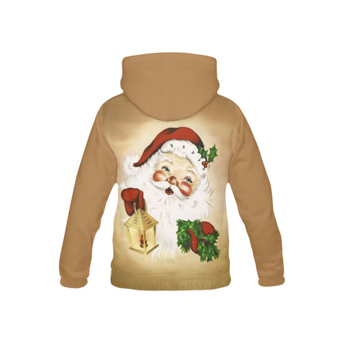 A cute Santa Claus with a mistletoe and a latern All Over Print Hoodie for Kid (USA Size) (Model H13)