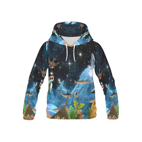 collage_heaven and Earth_ gloria sanchez1 All Over Print Hoodie for Kid (USA Size) (Model H13)
