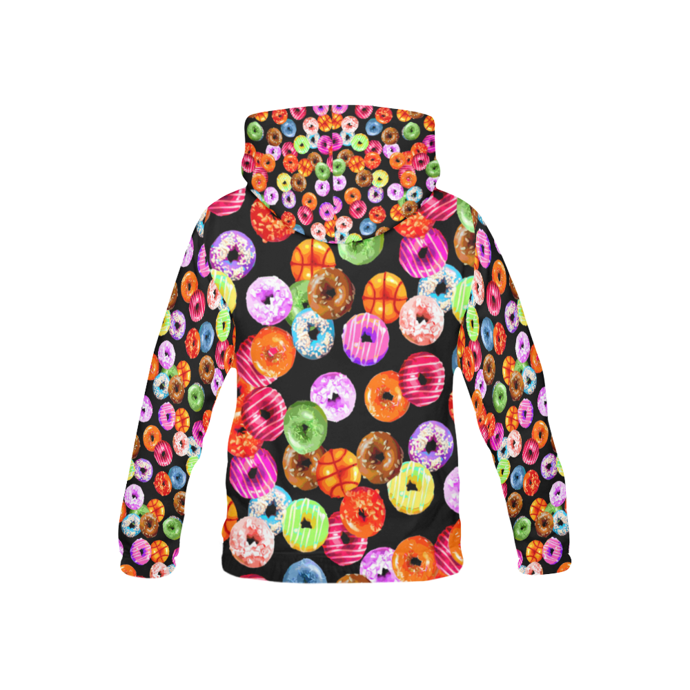 Colorful Yummy DONUTS pattern All Over Print Hoodie for Kid (USA Size) (Model H13)