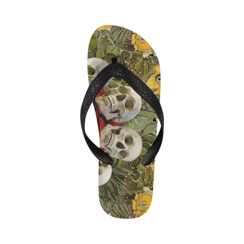 Western Skull Flip Flops for Men/Women (Model 040)