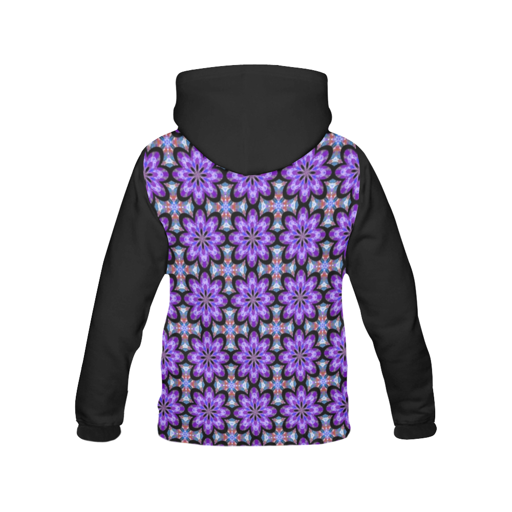 Purple Geometric All Over Print Hoodie for Women (USA Size) (Model H13)