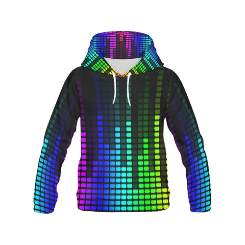 rainbow equalizer All Over Print Hoodie for Women (USA Size) (Model H13)