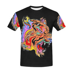 A Tiger by Popart Lover All Over Print T-Shirt for Men (USA Size) (Model T40)