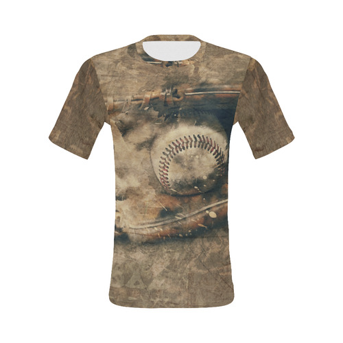 Abstract Vintage Baseball All Over Print T-Shirt for Men (USA Size) (Model T40)