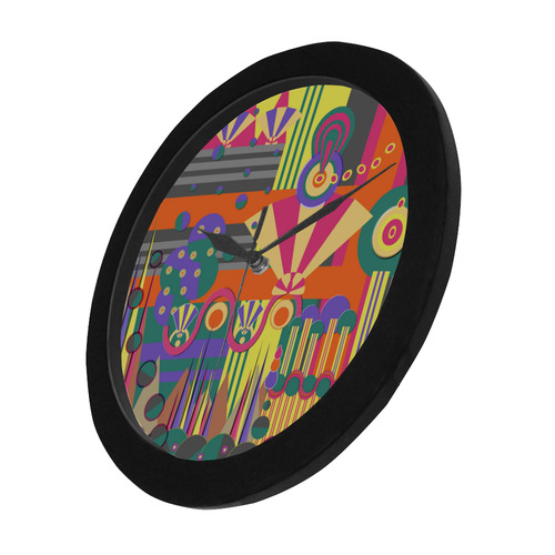 Art Deco Shapes and Colours Circular Plastic Wall clock