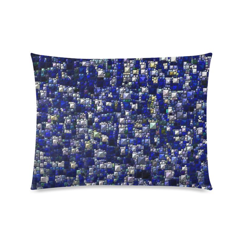 Sparkling and glittering, blue by JamColors Custom Zippered Pillow Case 20"x26"(Twin Sides)