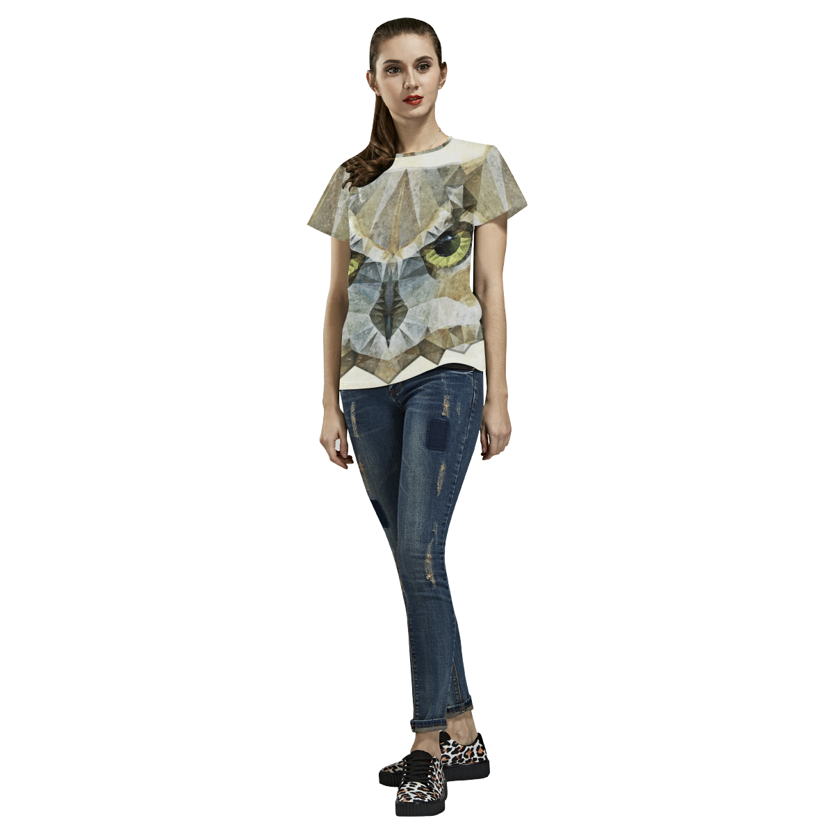 polygon owl All Over Print T-Shirt for Women (USA Size) (Model T40)