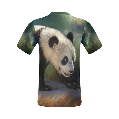 A cute painted panda bear baby All Over Print T-Shirt for Men (USA Size) (Model T40)