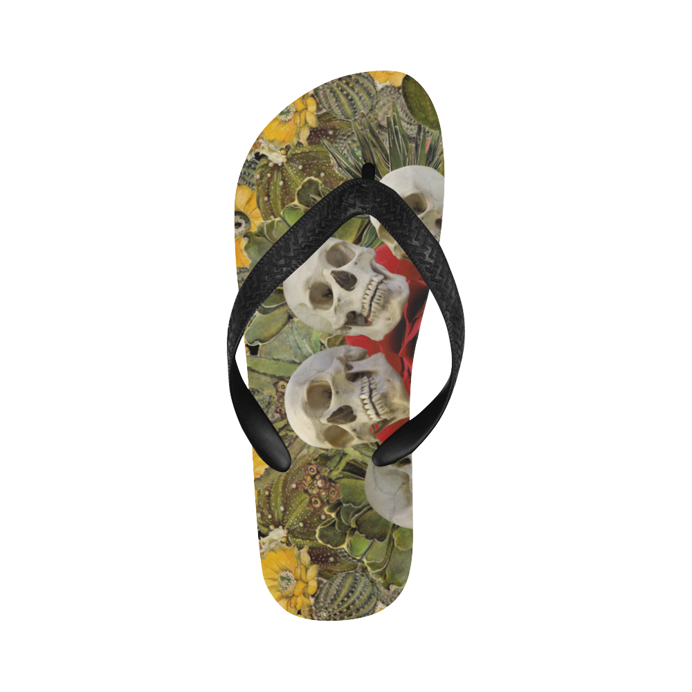 Western Skull Flip Flops for Men/Women (Model 040)