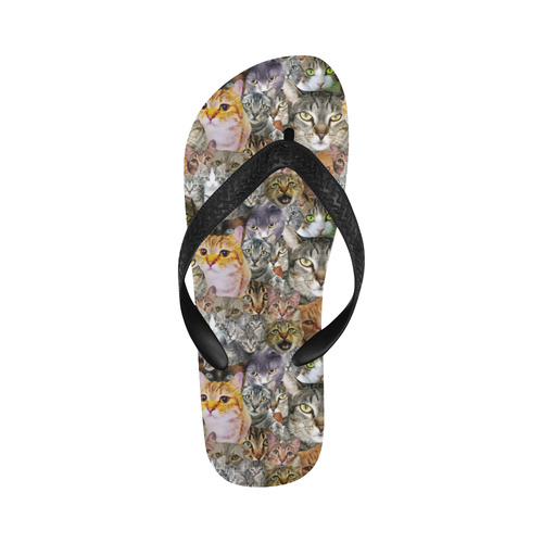 Pattern cat Flip Flops for Men/Women (Model 040)